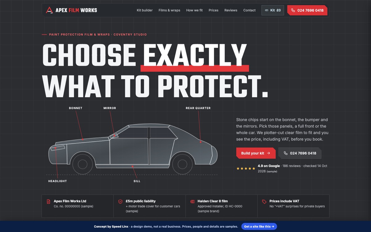 Apex Film Works concept website