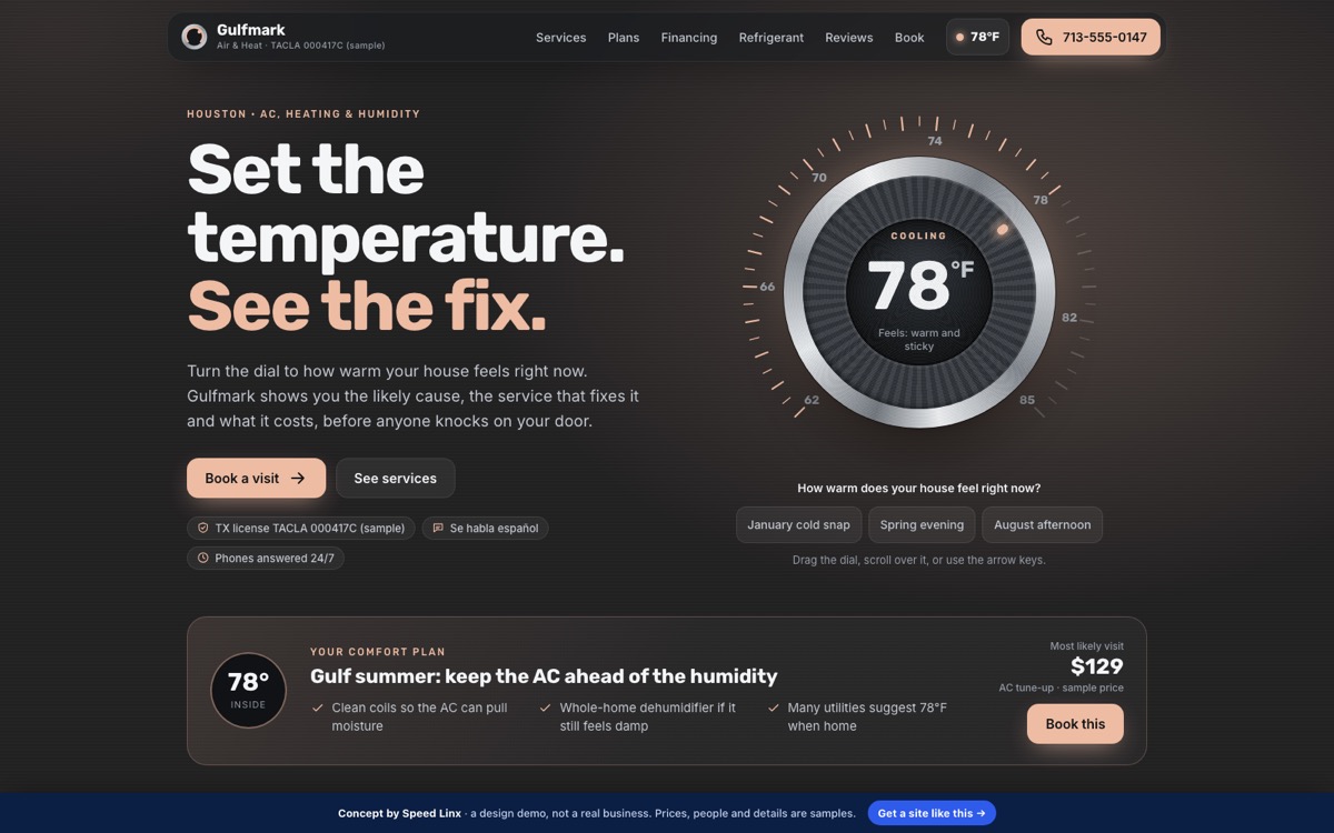 Gulfmark Air & Heat concept website