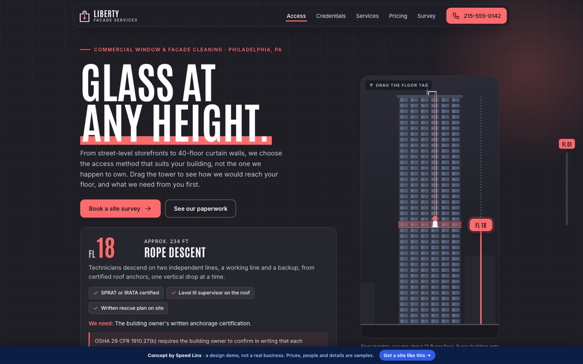 Liberty Facade Services concept website
