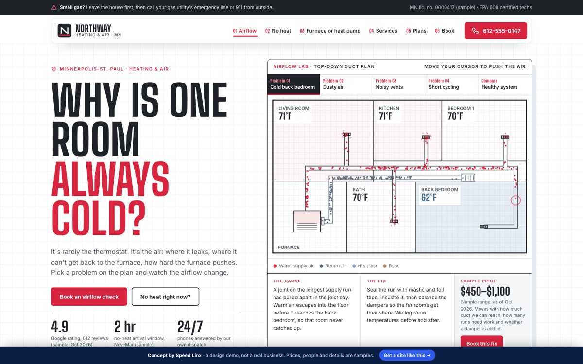 Northway Heating & Air concept website