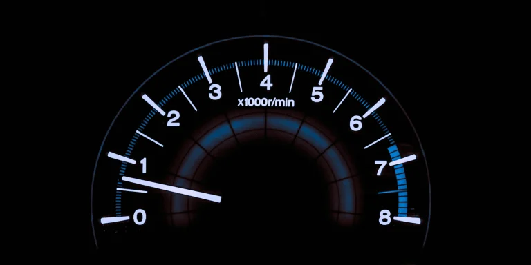 Speed gauge representing website page speed