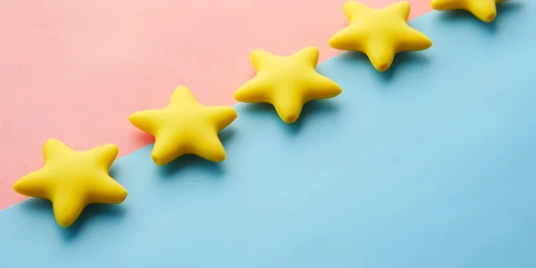 Row of yellow stars representing customer reviews