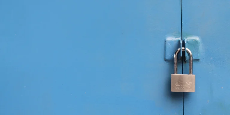 Silver padlock representing server security