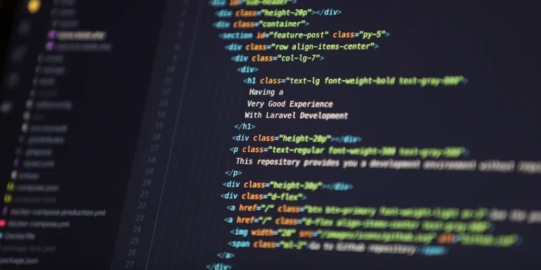 HTML code on a screen for technical SEO work